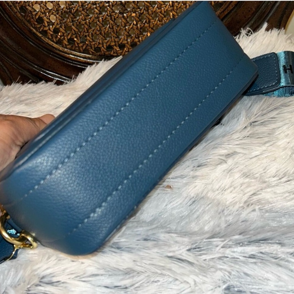 NWT Tory Burch Blue Pebbled Leather Crossbody Bag - Picture 6 of 8
